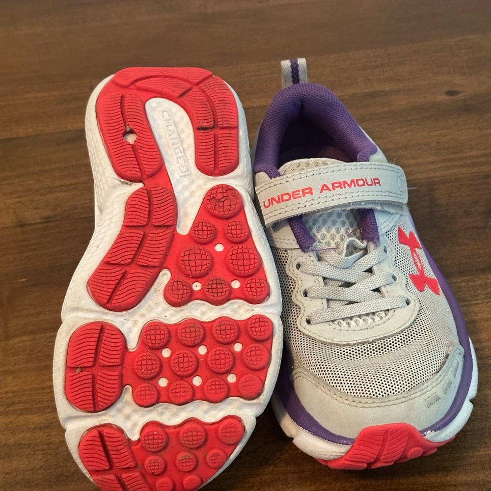 Under Armour Kids' Gray and Red Sneakers